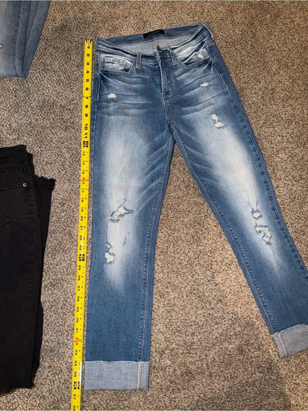 Flying Monkey Light Blue Distressed Ankle Jeans